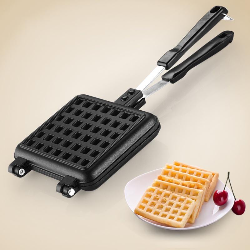 Kitchen Gas Non-Stick Waffle Maker Pan Mould Mold Press Plate Cook Baking Tool DIY Lattice Muffin Baking Mold