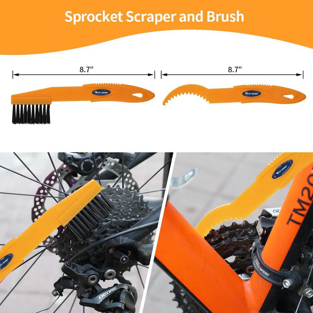 Rumahhome_ 8 PCS Bike Chain Cleaner Clean Machine Brushes Cycling Cleaning Kit Bicycle Brush Maintenance Tool
