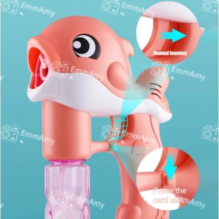 Kid's Bubble Machine Set Automatic Blowing Bubble Gun Toy with LED Light Music