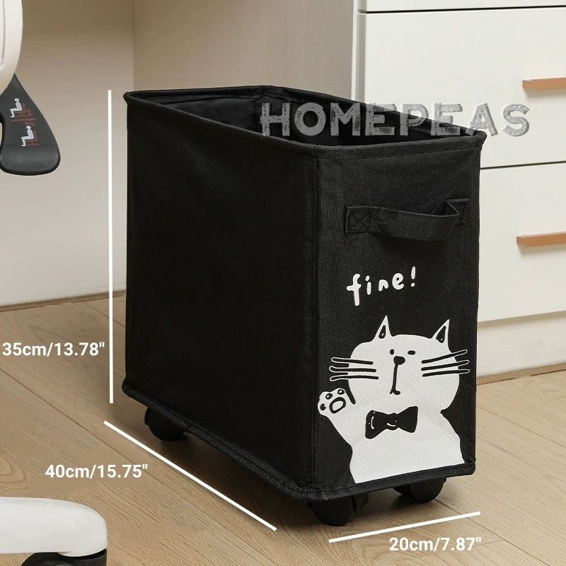 Rumah Home Foldable Oxford Cloth Storage Basket With Universal Wheels