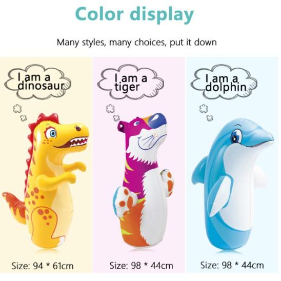 SG Rumahhome Kids 3D Inflatable Tumbler Toy Children Cartoon Animal Blow Up Toys Family Interactive Games