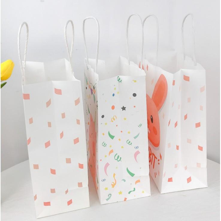 5/10pcs Cartoon Gift Tote Bags Cute Candy Birthday Party Kids Gift Wrap Various Color Design Paper Bags