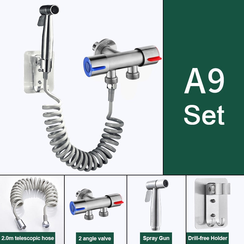 Toilet Bidet Spray Non Punching Bidet Spray Set Spray Head Quality 304Stainless Steel Toilet booster nozzle set