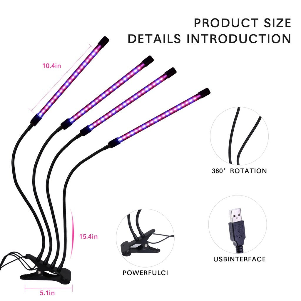 Rumahhome_LED Grow Light USB Phyto Lamp Full Spectrum With Control For Plants Seedlings Flower Indoor Plant nursery lamp