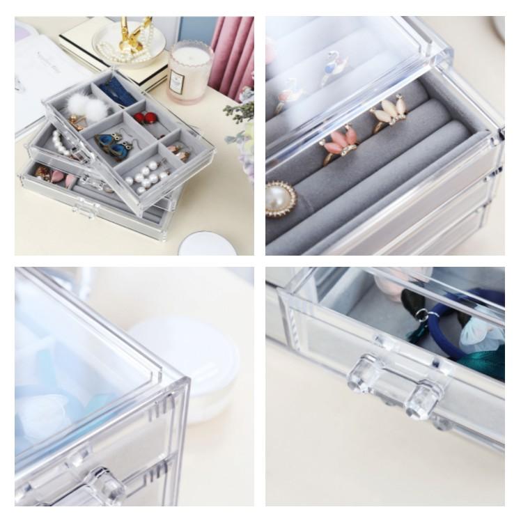 Rumahhome Jewellery Box Jewellery Organiser Jewellery Storage Box Accessories Organiser Velvet