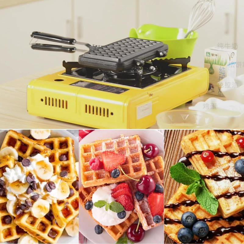 Kitchen Gas Non-Stick Waffle Maker Pan Mould Mold Press Plate Cook Baking Tool DIY Lattice Muffin Baking Mold