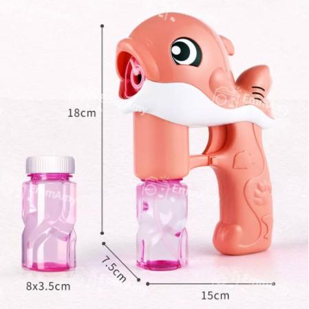 Kid's Bubble Machine Set Automatic Blowing Bubble Gun Toy with LED Light Music