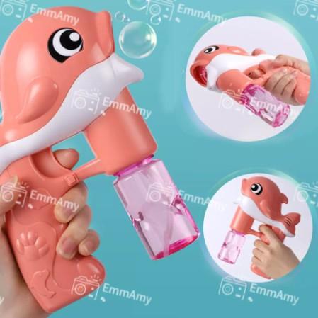 Kid's Bubble Machine Set Automatic Blowing Bubble Gun Toy with LED Light Music
