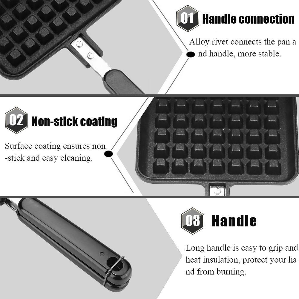 Kitchen Gas Non-Stick Waffle Maker Pan Mould Mold Press Plate Cook Baking Tool DIY Lattice Muffin Baking Mold