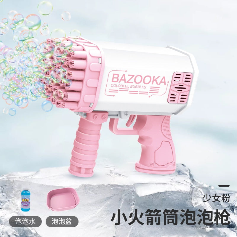 Kid's Bubble Machine Set Automatic Blowing Bubble Gun Toy with LED Light Music