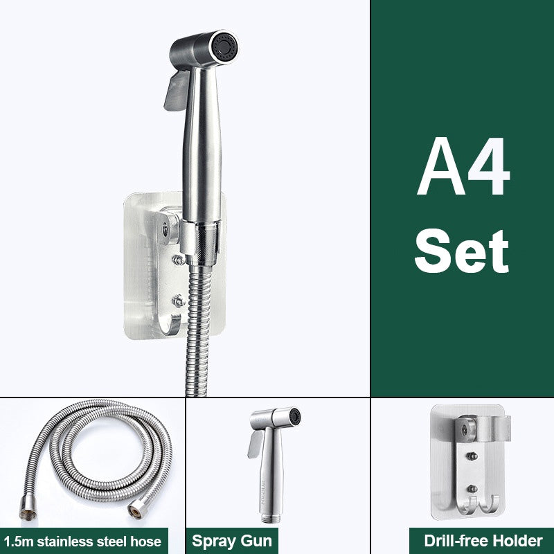 Toilet Bidet Spray Non Punching Bidet Spray Set Spray Head Quality 304Stainless Steel Toilet booster nozzle set