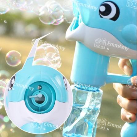 Kid's Bubble Machine Set Automatic Blowing Bubble Gun Toy with LED Light Music