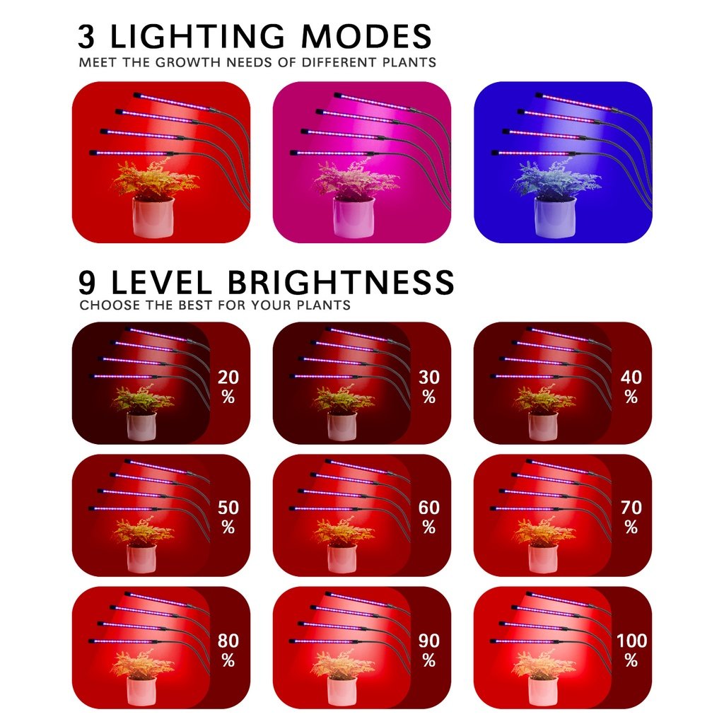 Rumahhome_LED Grow Light USB Phyto Lamp Full Spectrum With Control For Plants Seedlings Flower Indoor Plant nursery lamp