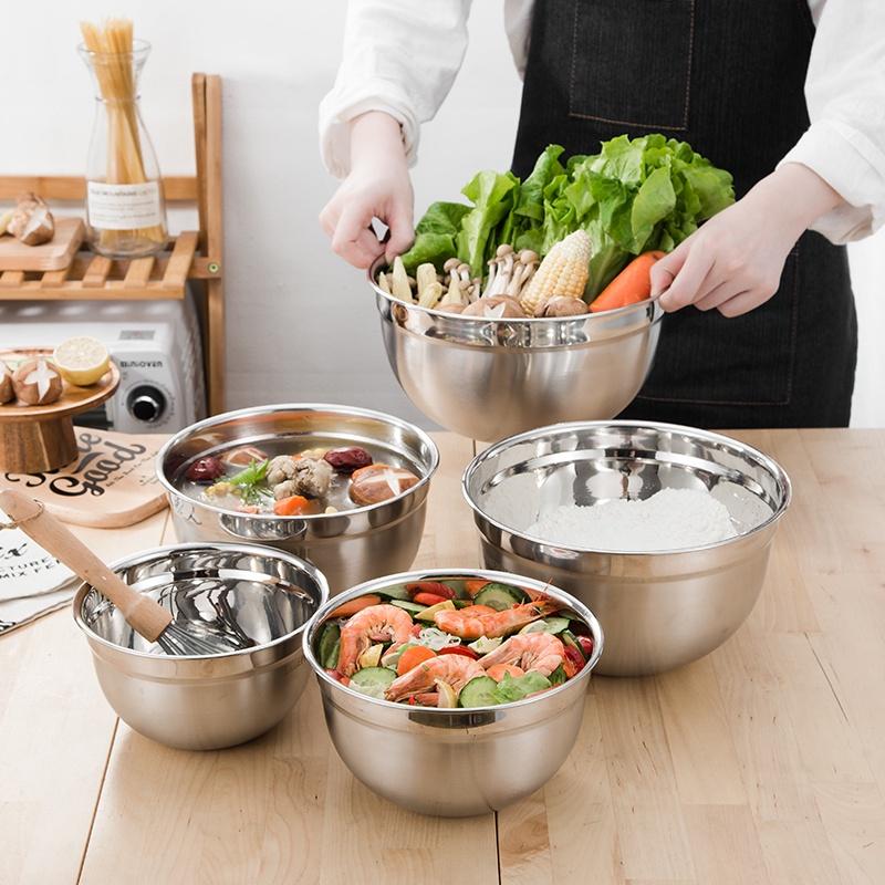 304 Stainless Steel Mixing Bowls Non Slip Nesting Whisking Bowls Mixing Bowls For Salad Cooking Baking tools