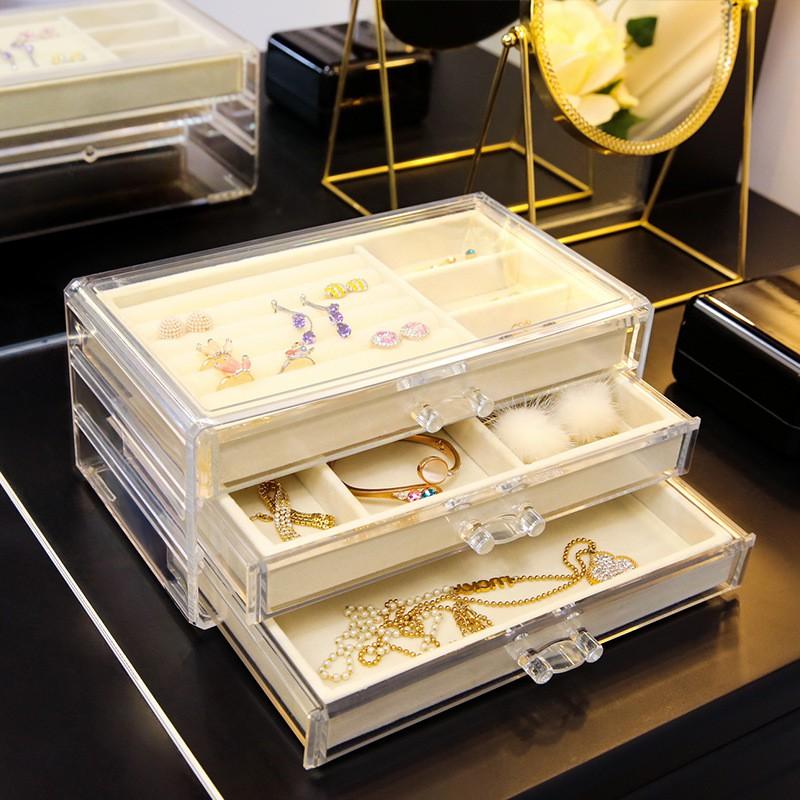 Rumahhome Jewellery Box Jewellery Organiser Jewellery Storage Box Accessories Organiser Velvet