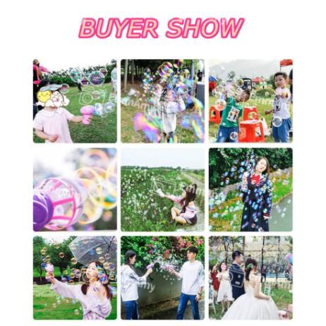 Kid's Bubble Machine Set Automatic Blowing Bubble Gun Toy with LED Light Music
