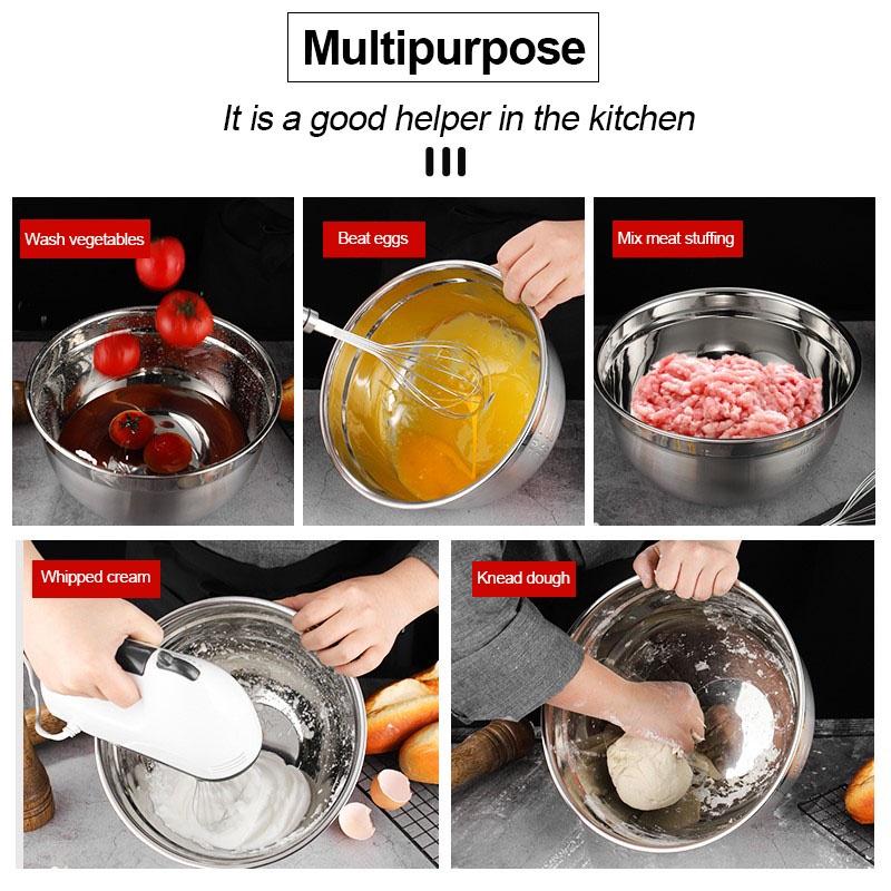 304 Stainless Steel Mixing Bowls Non Slip Nesting Whisking Bowls Mixing Bowls For Salad Cooking Baking tools