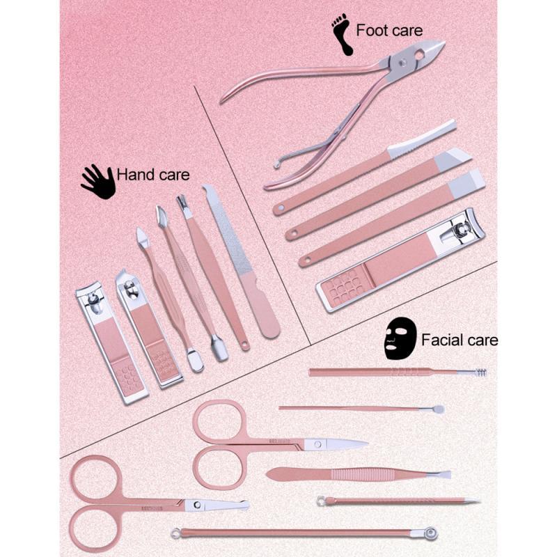 Rumahhome fit Manicure Stainless Steel Nail Clippers Hygiene set Nail Cutter Nail Tool Set