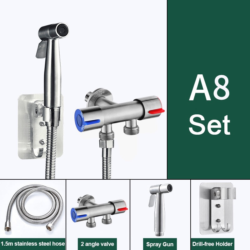 Toilet Bidet Spray Non Punching Bidet Spray Set Spray Head Quality 304Stainless Steel Toilet booster nozzle set
