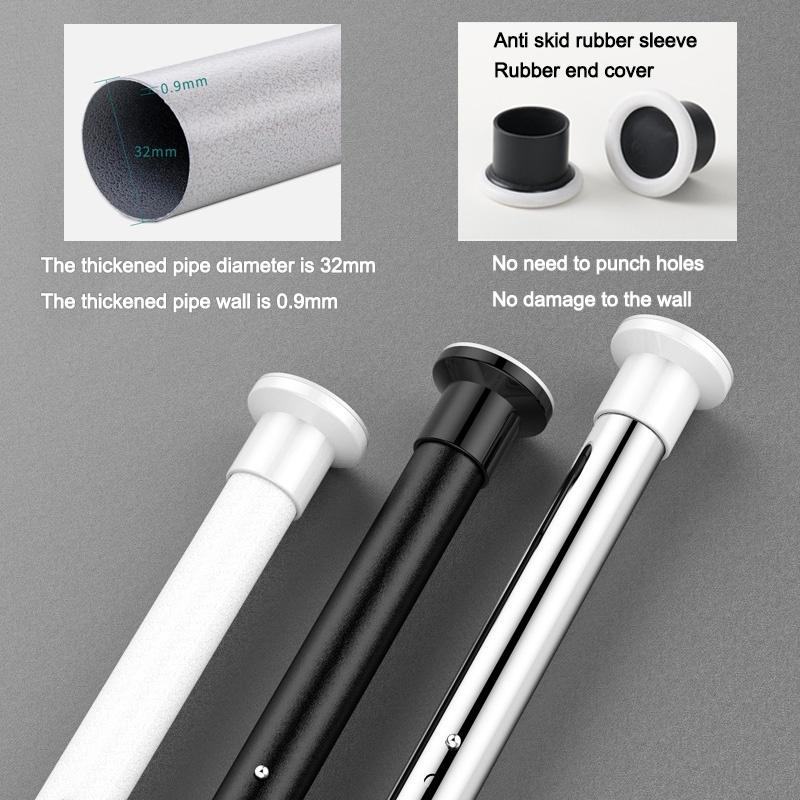 Rumahhome Adjustable Clothes Drying Rack Floor To Ceiling Tension Pole Hanger Stand Bedroom Telescopic Coat Hanger