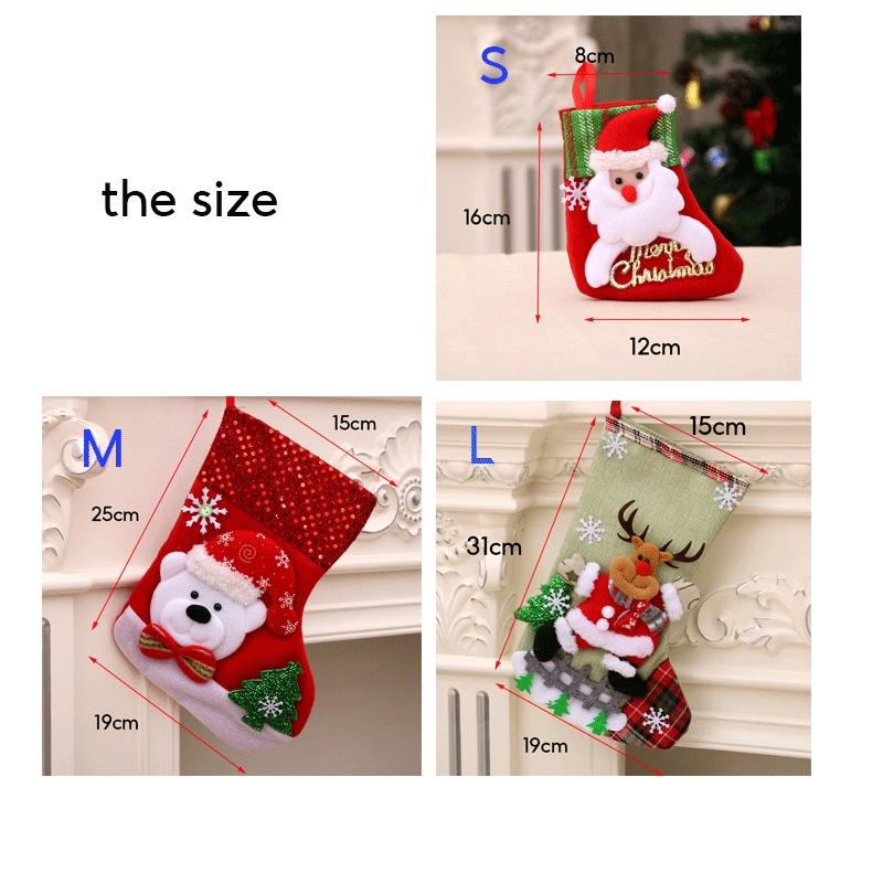 (SG Stock)Rumahhome Christmas sock gift socks Christmas tree decoration