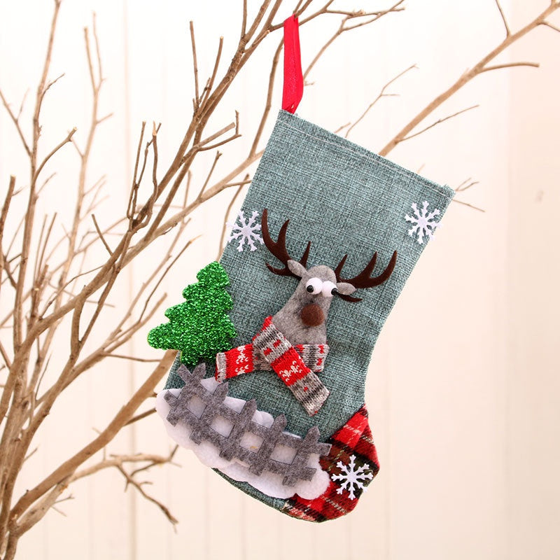 (SG Stock)Rumahhome Christmas sock gift socks Christmas tree decoration