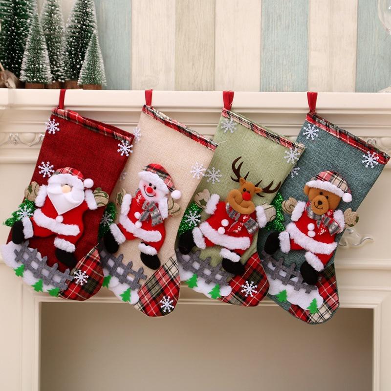 (SG Stock)Rumahhome Christmas sock gift socks Christmas tree decoration