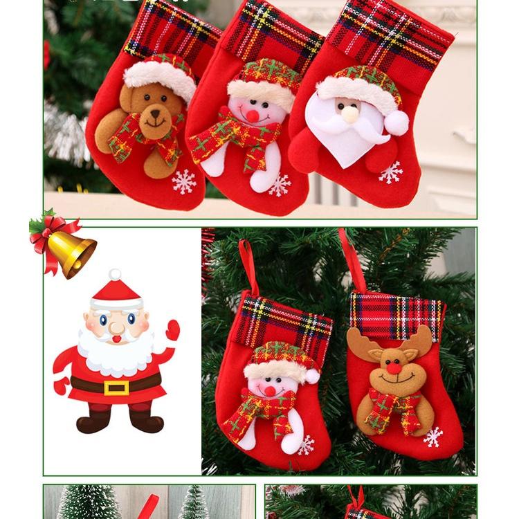 (SG Stock)Rumahhome Christmas sock gift socks Christmas tree decoration