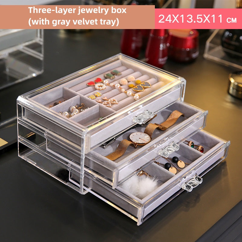 Rumahhome Jewellery Box Jewellery Organiser Jewellery Storage Box Accessories Organiser Velvet