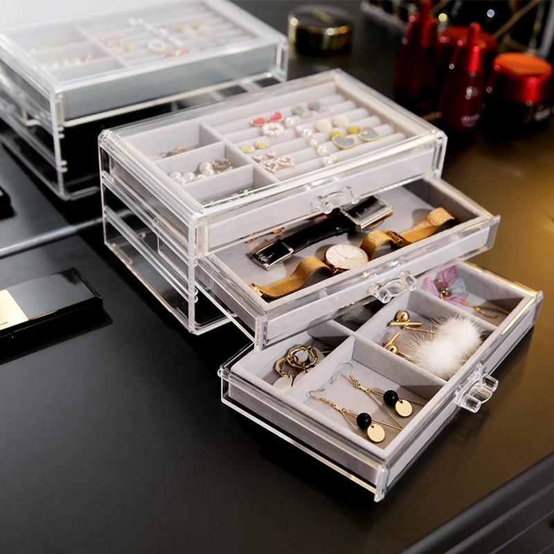 Rumahhome Jewellery Box Jewellery Organiser Jewellery Storage Box Accessories Organiser Velvet