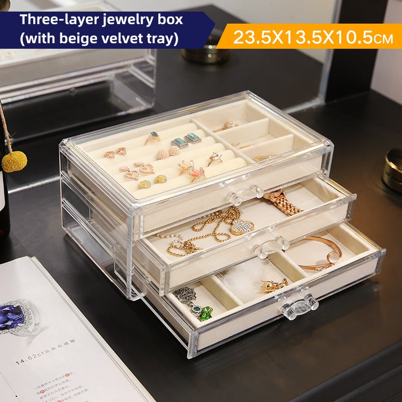 Rumahhome Jewellery Box Jewellery Organiser Jewellery Storage Box Accessories Organiser Velvet