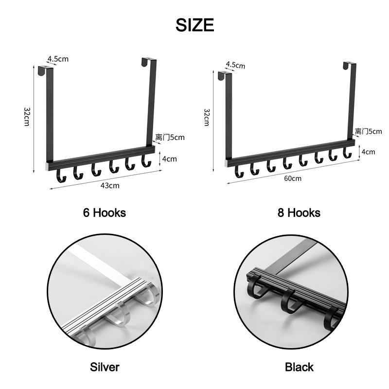 Rumahhome--Back Door Hanger with Adjustable hooks /No Drill Hanger Behind Door Hanging Belt Scarf Bag