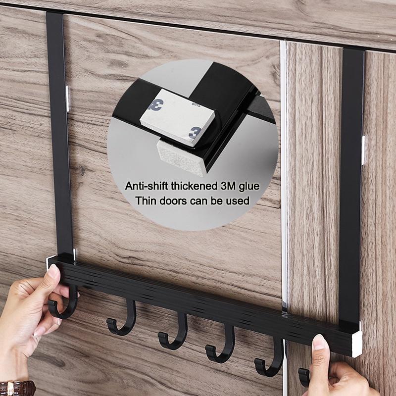 Rumahhome--Back Door Hanger with Adjustable hooks /No Drill Hanger Behind Door Hanging Belt Scarf Bag