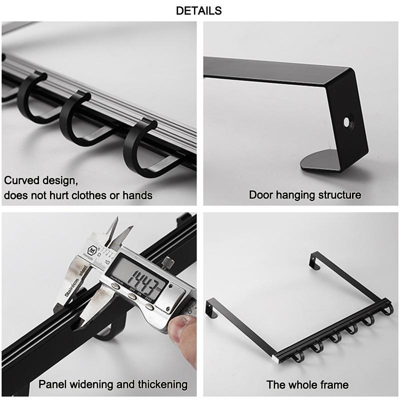 Rumahhome--Back Door Hanger with Adjustable hooks /No Drill Hanger Behind Door Hanging Belt Scarf Bag
