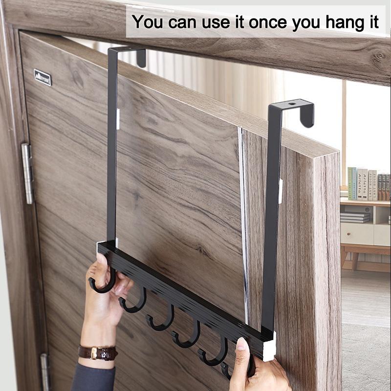 Rumahhome--Back Door Hanger with Adjustable hooks /No Drill Hanger Behind Door Hanging Belt Scarf Bag
