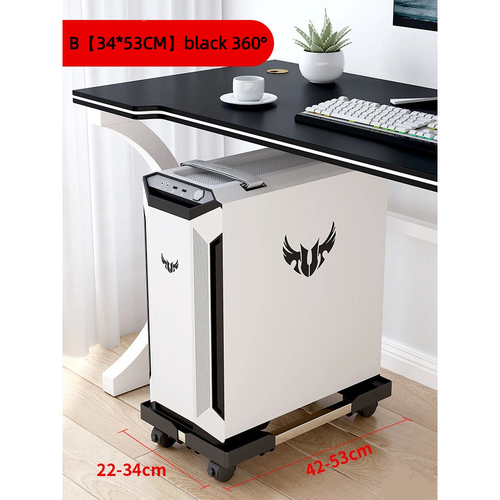 Mobile CPU Stand Adjustable with Lockable Wheels & Ventilation - Rolling Cart for PC Computer Tower Case Holder
