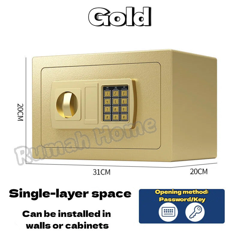 Digital Security Safe Box | Electronic Password/Key Unlock For Kids Adults Document Storage Secret Items Home Piggy Bank