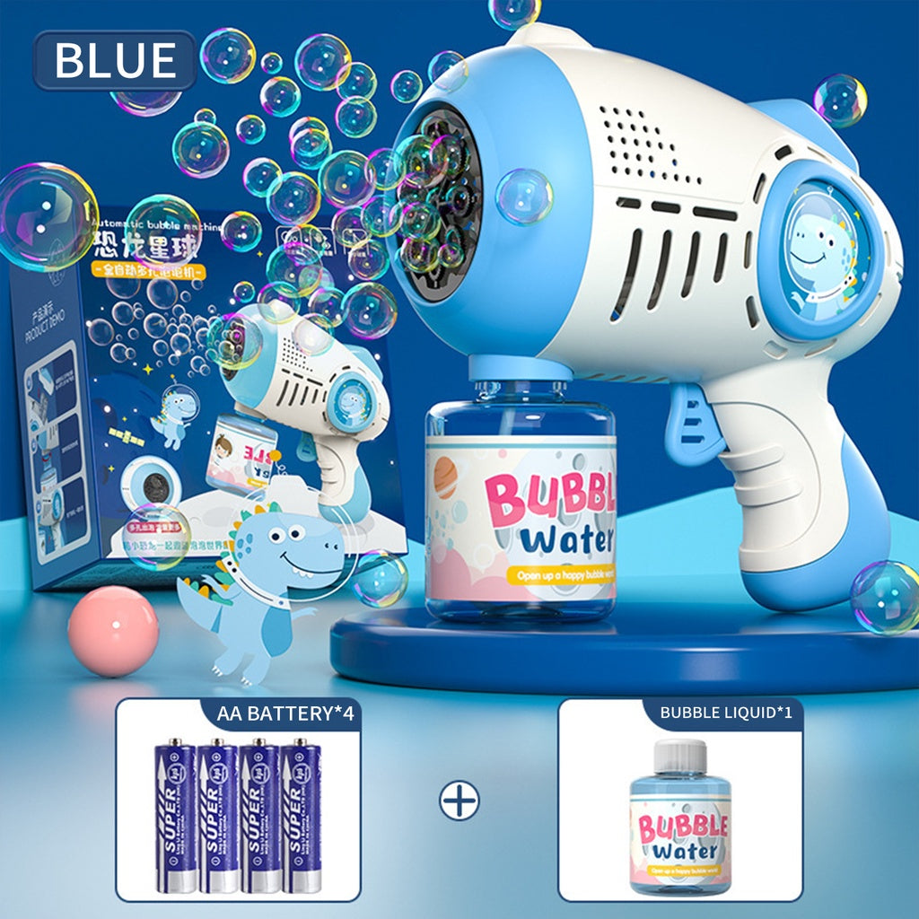 Kid's Bubble Machine Set Automatic Blowing Bubble Gun Toy with LED Light Music