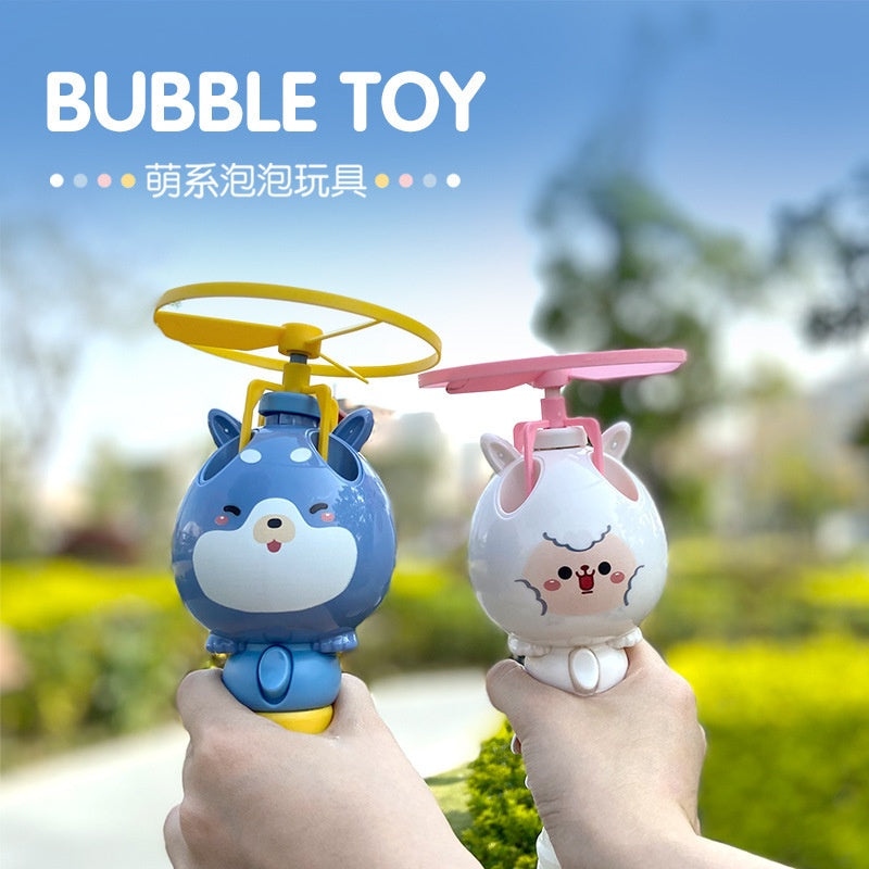 Kid's Bubble Machine Set Automatic Blowing Bubble Gun Toy with LED Light Music