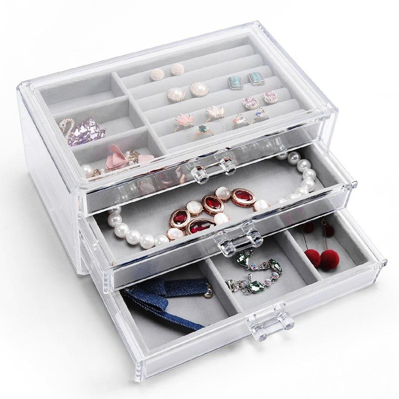 Rumahhome Jewellery Box Jewellery Organiser Jewellery Storage Box Accessories Organiser Velvet