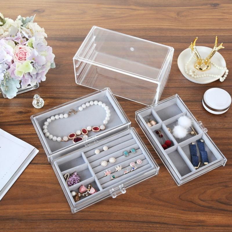 Rumahhome Jewellery Box Jewellery Organiser Jewellery Storage Box Accessories Organiser Velvet