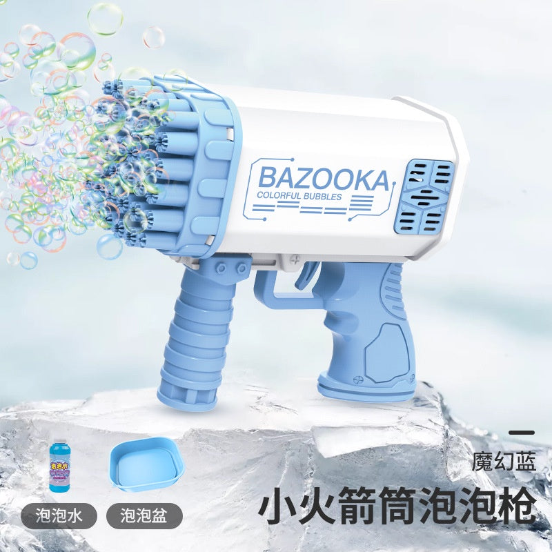 Kid's Bubble Machine Set Automatic Blowing Bubble Gun Toy with LED Light Music
