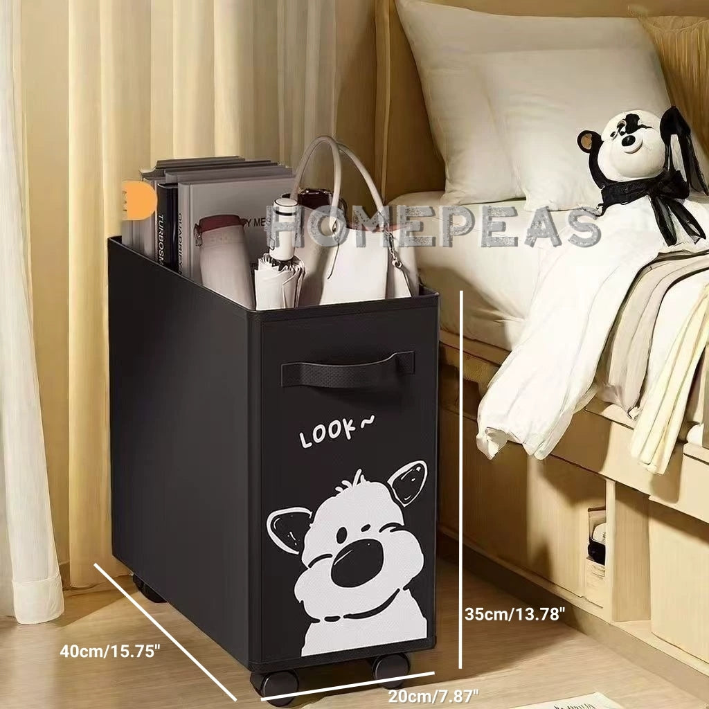 Rumah Home Foldable Oxford Cloth Storage Basket With Universal Wheels