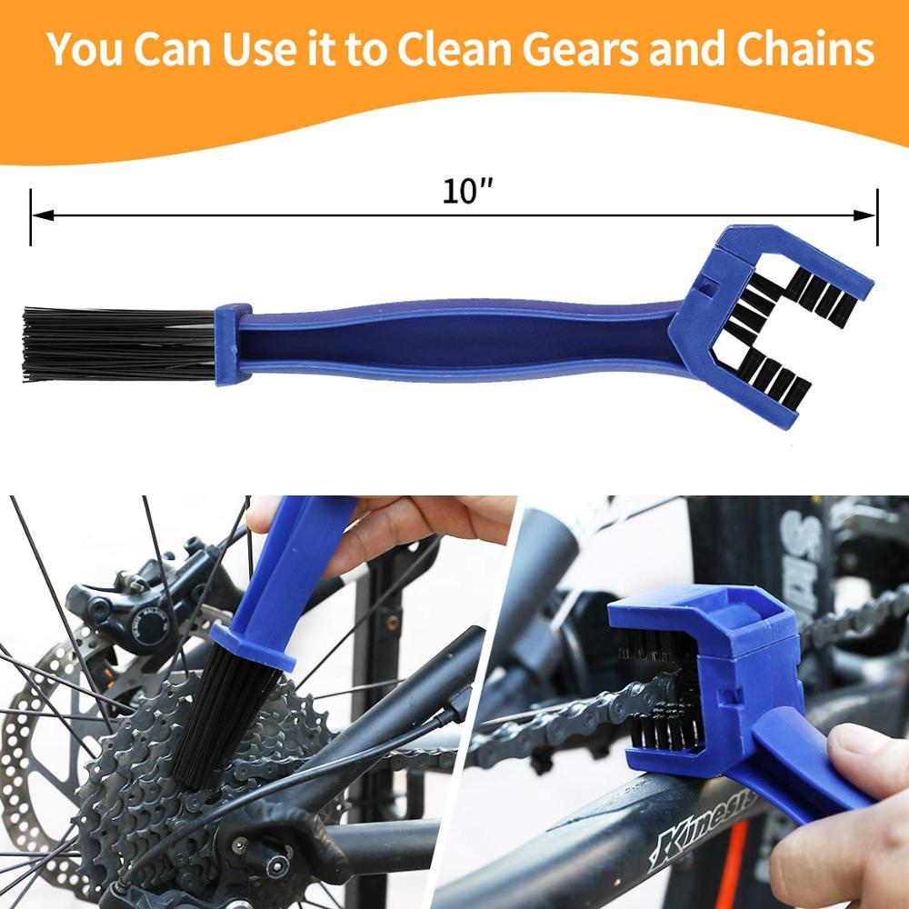 Rumahhome_ 8 PCS Bike Chain Cleaner Clean Machine Brushes Cycling Cleaning Kit Bicycle Brush Maintenance Tool