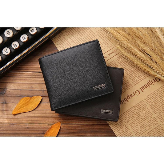 [ready stock]JINBAOLAI Genuine Leather Wallet Fashion Short Bifold Men Casual Soild Male Wallets With Coin Pocket Purses