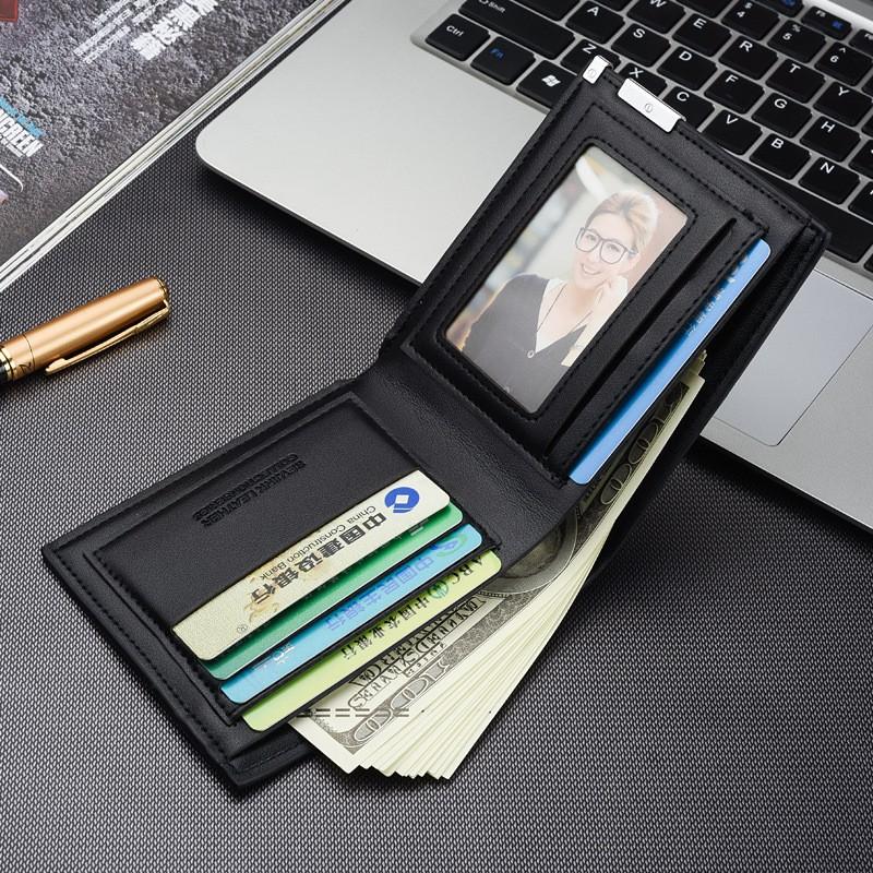 [ready stock]JINBAOLAI Genuine Leather Wallet Fashion Short Bifold Men Casual Soild Male Wallets With Coin Pocket Purses