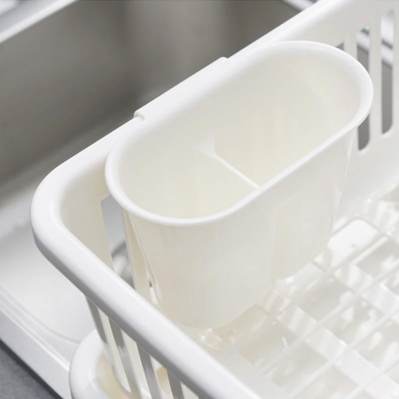 [SG Ready Stock]RumahhomeDish Rack with Front/Side Drainer Dish Drainer Drying Rack Kitchen Rack Tableware Dish Storage