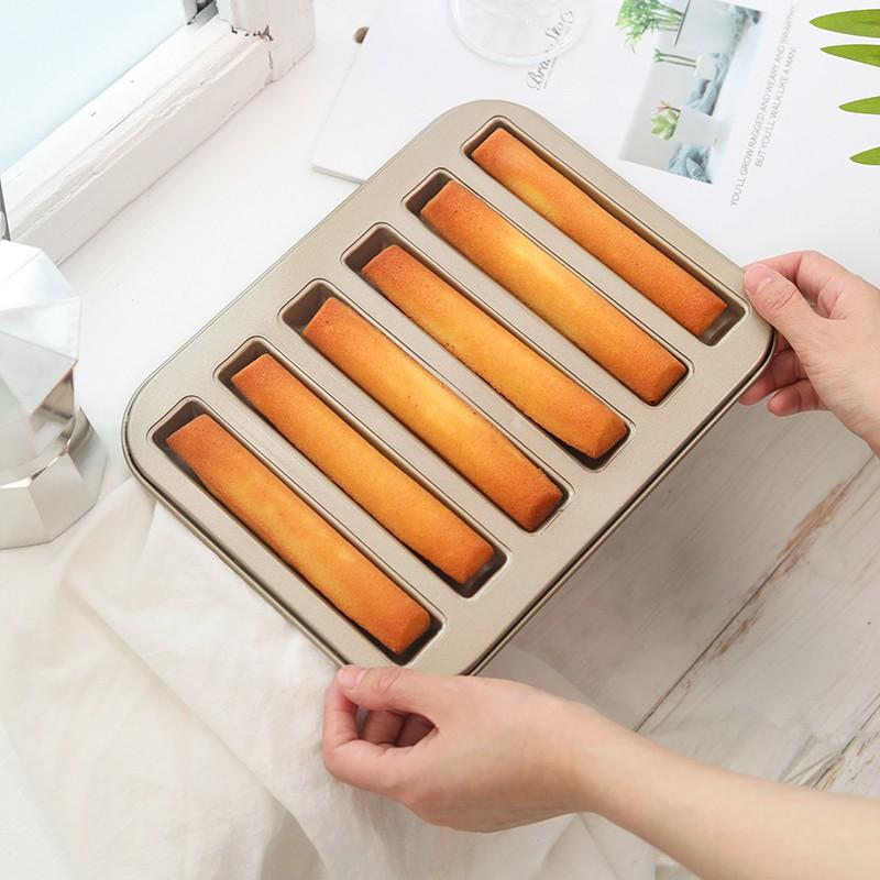 Rumahhome 6/8 Cups Financier Cake Mold Biscuit Mould Non-stick Metal Bakeware Carbon Steel Baking Mould Chocolate Mould