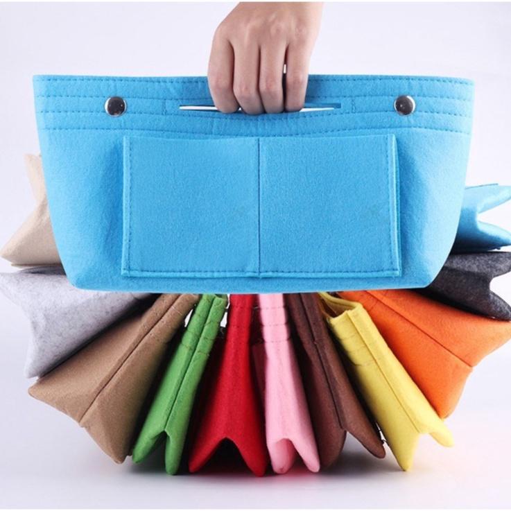 Rumahhome Felt Lined Bag Women's Toiletry Bag Multi Function Storage Bag Portable Liner Bag For Tote Bag
