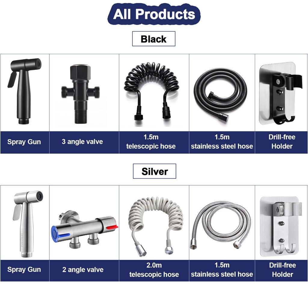 Toilet Bidet Spray Non Punching Bidet Spray Set Spray Head Quality 304Stainless Steel Toilet booster nozzle set